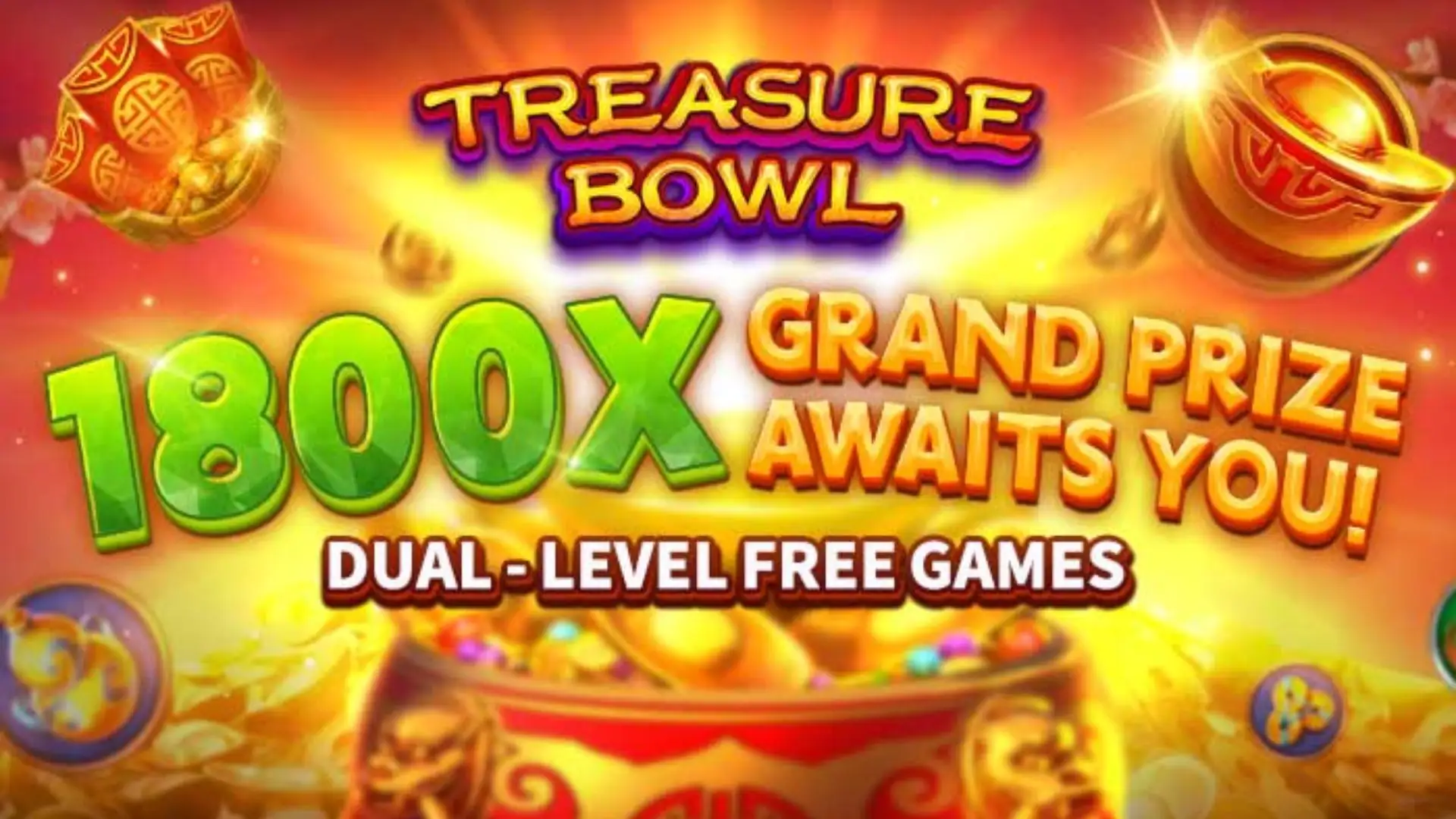 Multiplicadores Treasure Bowl c77 - 7777x Máximo com Tigela Dourada